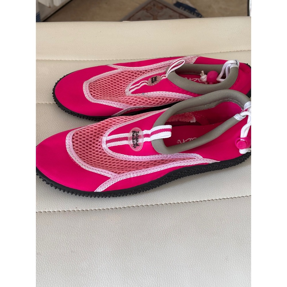 Island Beach Womens Pink Mesh Aqua Socks Water Shoes Size 9 Toggle Heel Traction